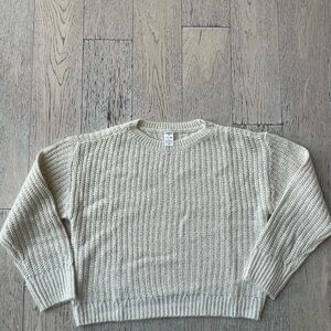 NEW Girls OSH KOSH Cream Knit Sweater with Gold Threading. Size 12